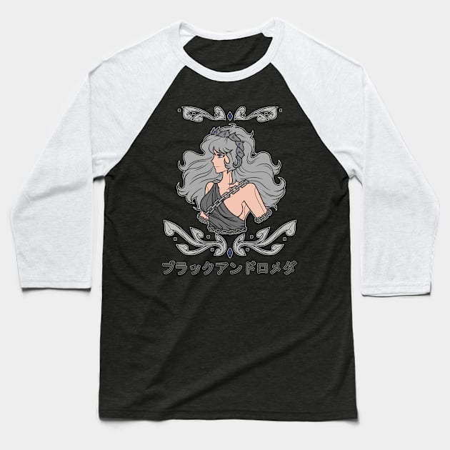 Black Andromeda Baseball T-Shirt by KyodanJr